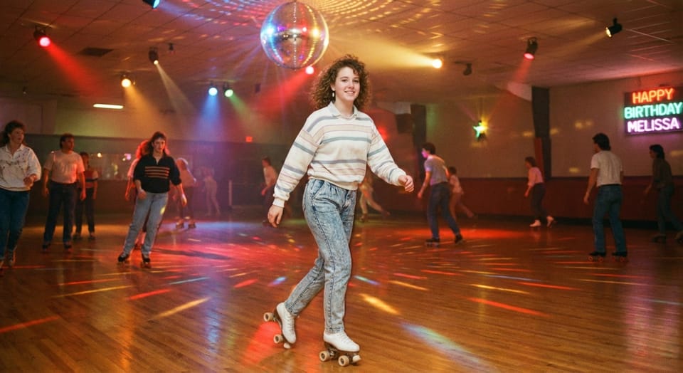 Melissa Carter’s 1988 Birthday Under Disco Ball Lights at the Roller Rink