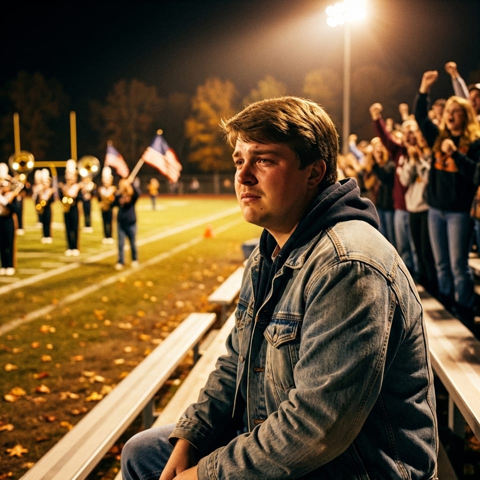 Tyler Grant and the Fall 1998 Stadium Lights Over Metal Bleachers