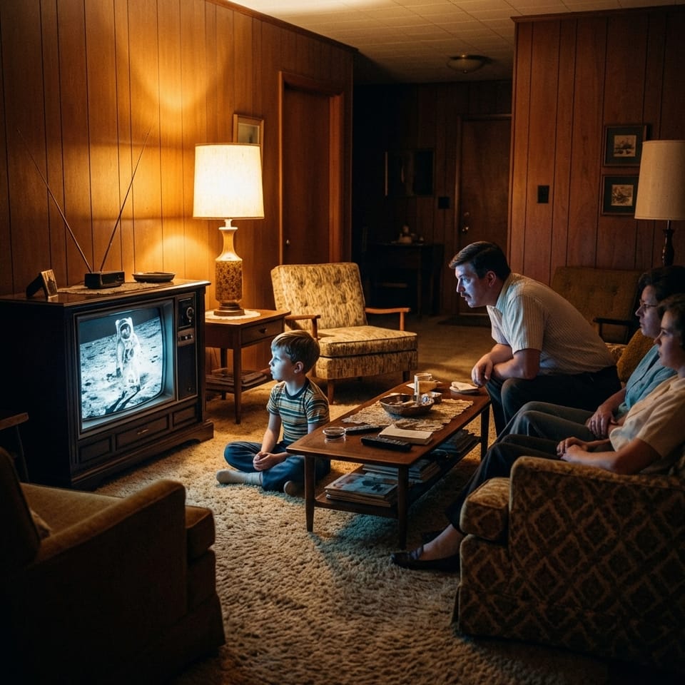 Robert Langley and the Grainy Night the Moon Came Through the Living Room TV