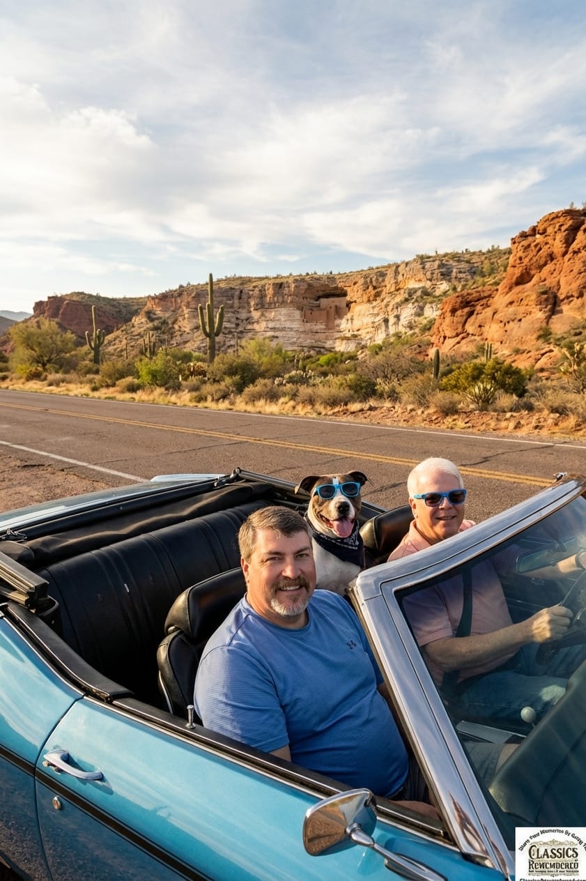 Marty and Harvey’s Road Trip Back to Montezuma Castle in a Blue 1969 Chevelle SS (with Blue Along for the Ride)