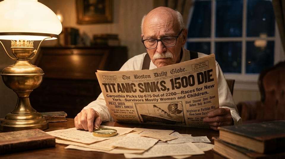 Ken and the Headline That Still Hits: “TITANIC SINKS, 1500 DIE” (April 15, 1912)