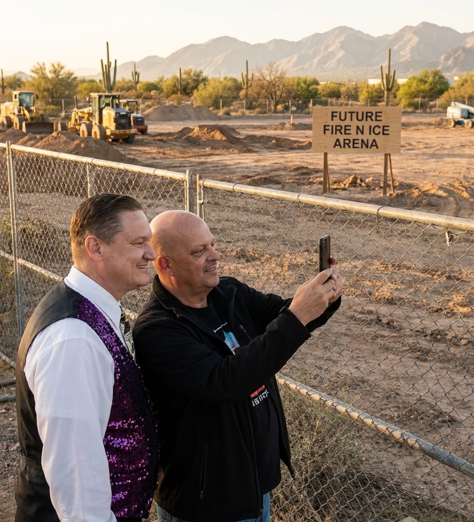 Mark and Brett and the Chain-Link Fence Moment at the Fire N Ice Arena Site (2019–Now)