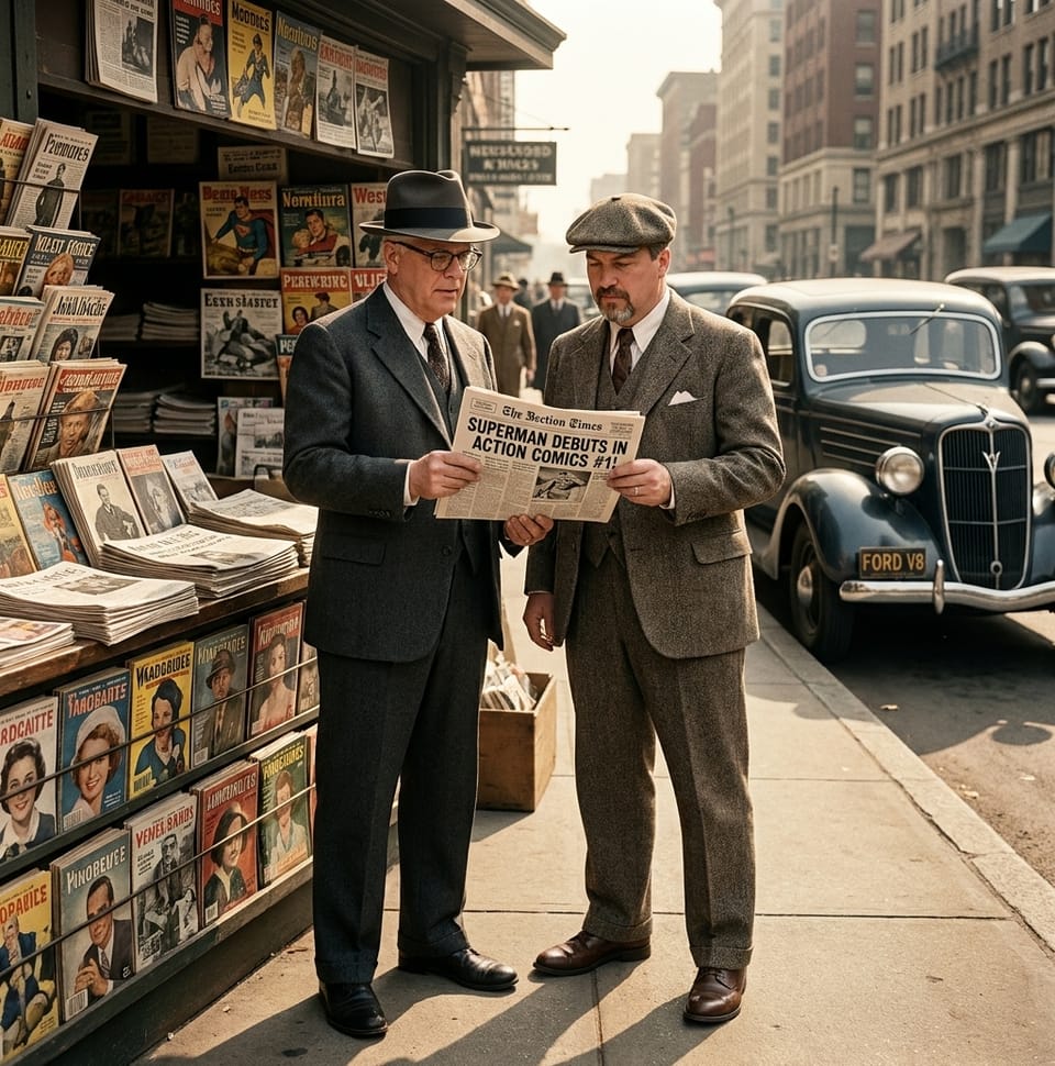 Marty and Harvey and the April 18, 1938 Morning Superman Stepped Onto the Newsstand