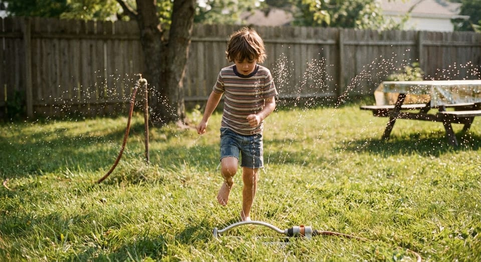 Daniel Harper and the Oscillating Sprinkler: Bare Feet on a 1979 Lawn