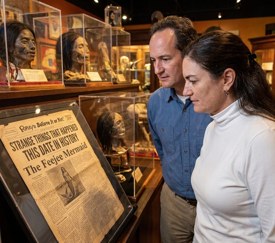Chris and Jerri Gallatin and the Old Newspaper Headline That Led to the Feejee Mermaid