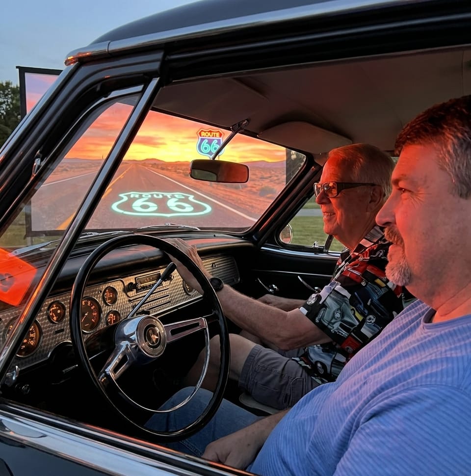 Harvey and Marty’s Virtual Route 66 Ride in a Black 1959 Studebaker Silver Hawk