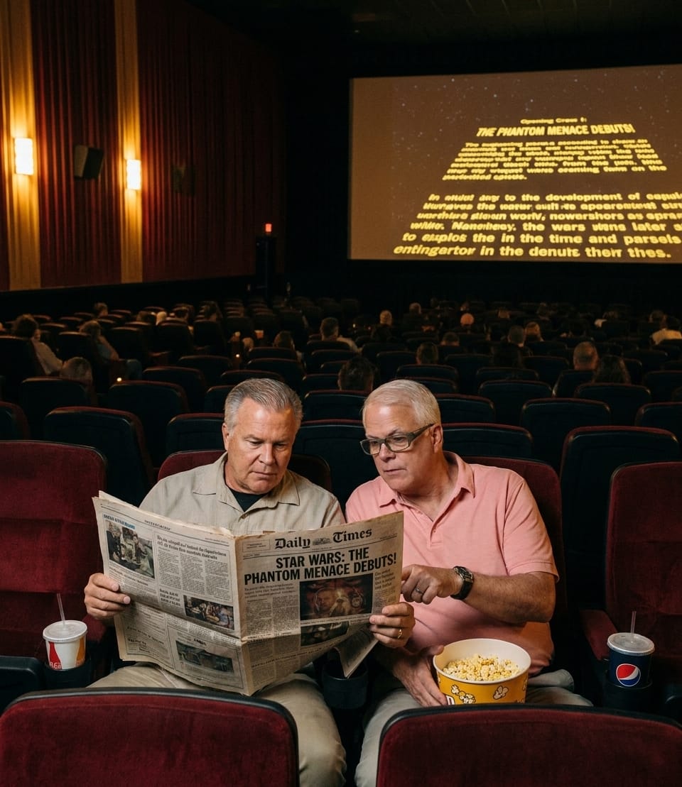 Steve And Harvey and the May 19, 1999 Newspaper They Read Inside the AMC for The Phantom Menace