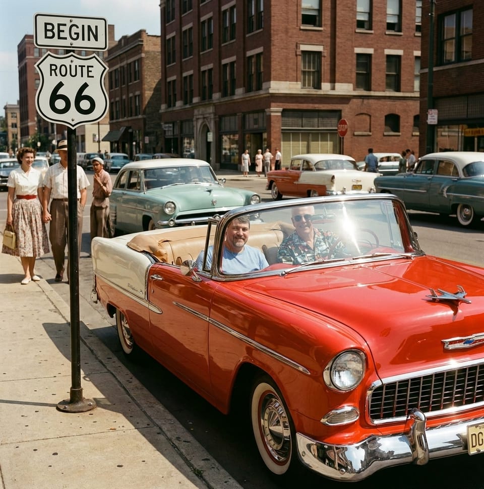 Harvey and Marty’s Virtual Route 66 Ride in the Red 1955 Chevrolet Bel Air Convertible IV