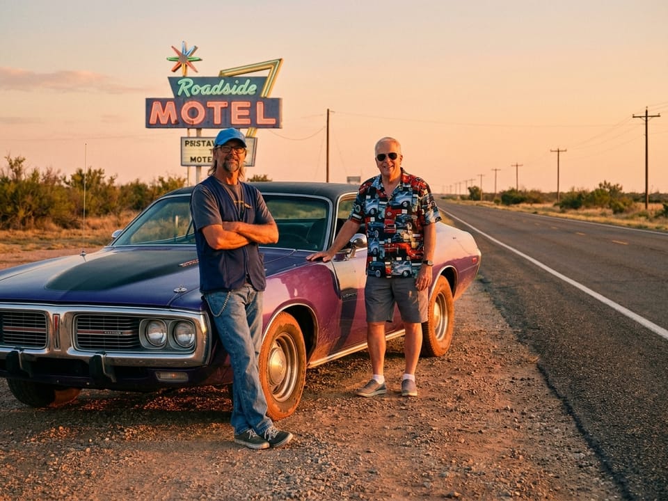 Jason Brodie and Harvey’s Purple-and-Black 1973 Dodge Charger: Route 66 in a Dream Car
