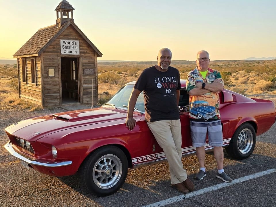 Dr Stan Harris and Harvey’s Red 1967 Shelby GT500: Route 66, Open Road, and the World’s Smallest Church